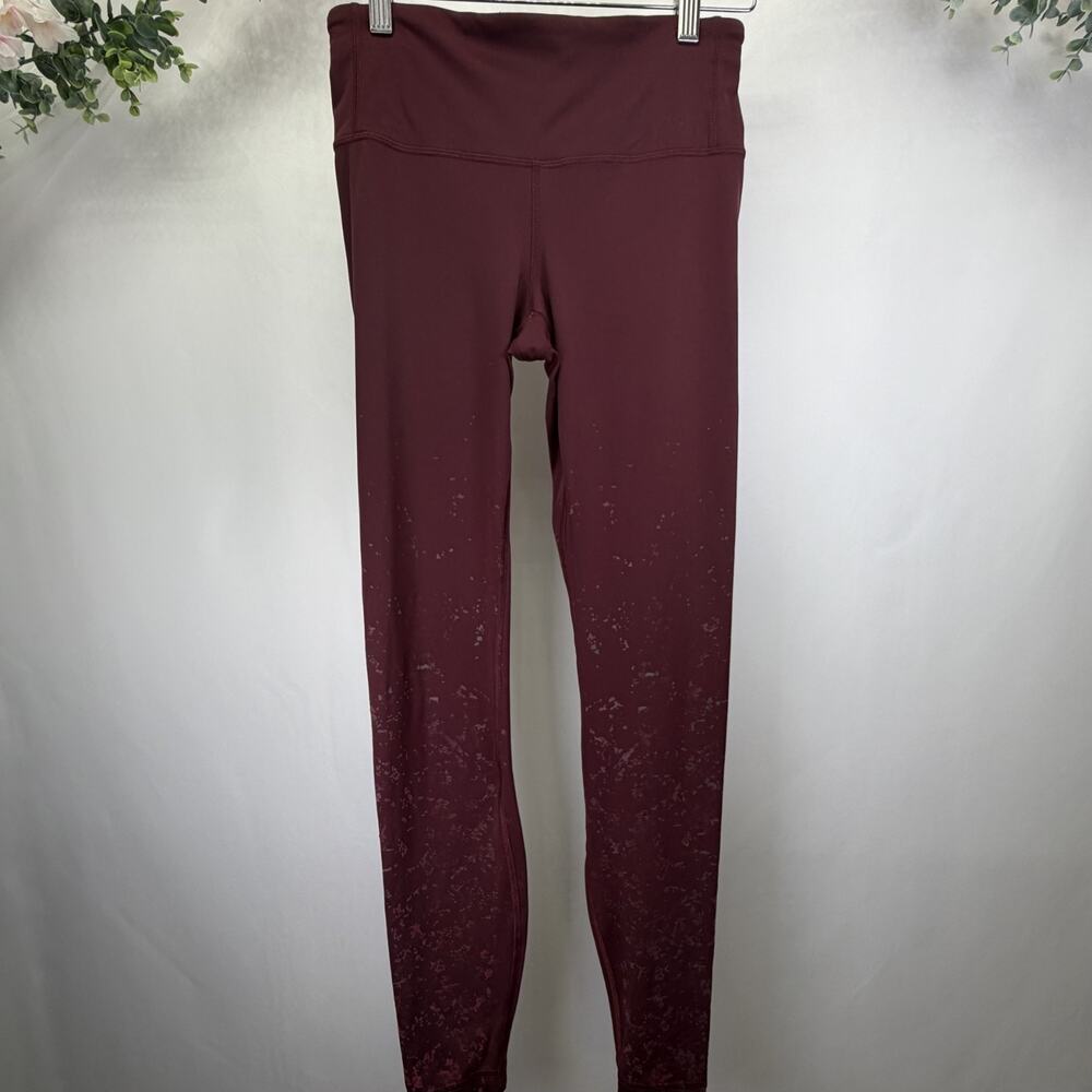 Lululemon Speed Wunder Mid-Rise Tight Legging Speckle Shine Garnet Red Size 6